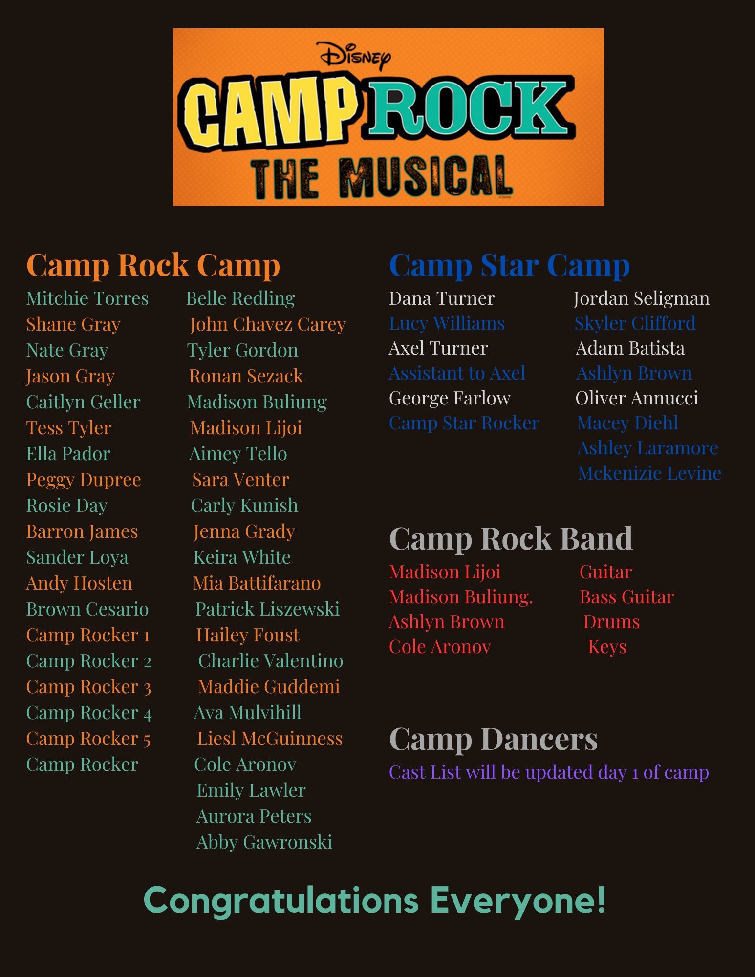 Camp Rock – WRC Theatre Company